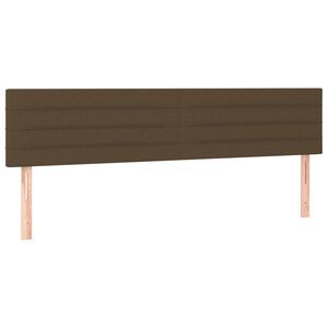vidaXL T&ecirc;tes de lit Marron fonc&eacute; 180 x 5 x 78/88 cm Tissu