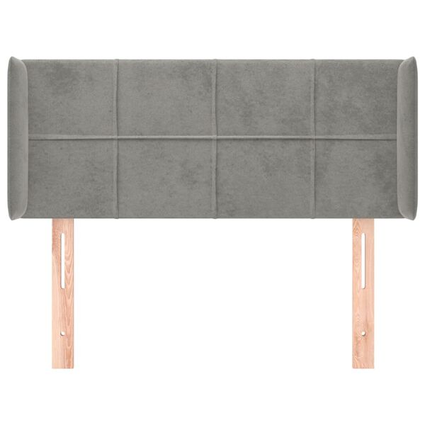 vidaXL T&ecirc;te de lit avec oreilles Gris clair 103x16x78/88 cm Velours