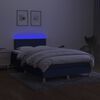 vidaXL Sommier &agrave; lattes de lit matelas et LED bleu 120x190 cm tissu
