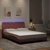 vidaXL Cadre de lit avec LED sans matelas rose 140x190cm velours