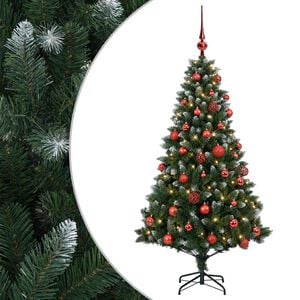 vidaXL Arbre de No&euml;l Artificiel avec Boule 120 cm 150 LED Blanc chaud
