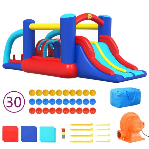 Happy Hop Ch&acirc;teau gonflable avec toboggan 529x252,5x215 cm PVC