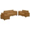 vidaXL Ensemble de canap&eacute;s 3 pcs avec coussins Marron Velours