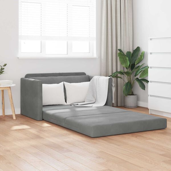 vidaXL Canap&eacute;-Lit 110cm Gris fonc&eacute; Velours
