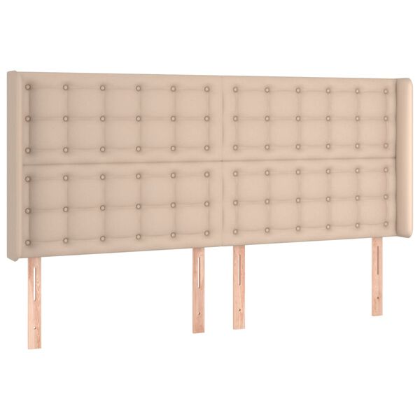 vidaXL T&ecirc;te de lit avec oreilles Cappuccino 163x16x118/128 cm