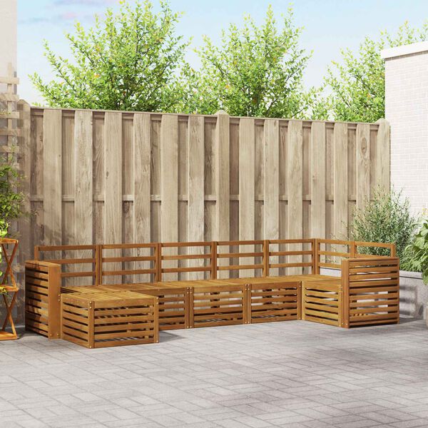 vidaXL Ensembles de canap&eacute;s 7 pcs Naturel Bois d'Acacia Massif