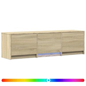 vidaXL Meuble TV avec LED avec LED Ch&ecirc;ne Sonoma 140 x 34 x 40 cm