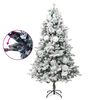 vidaXL Sapin de Noël pré-éclairé avec neige floquée/cônes 195cm PVC/PE