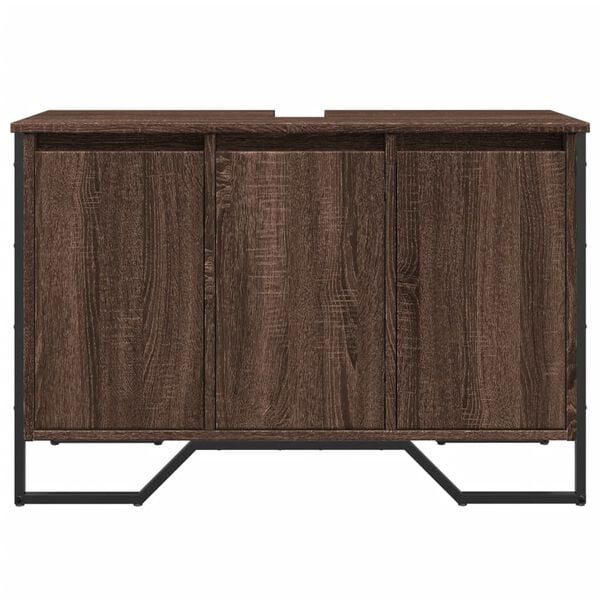 vidaXL Armoire lavabo de salle de bain ch&ecirc;ne marron 91x35x60 cm