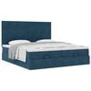 VidaXL Cadre de lit ottoman avec matelas bleu fonc&eacute; 180x200 cm velours