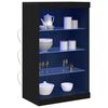 vidaXL Buffet LED Ch&ecirc;ne noir 60,5 x 37 x 100 cm Bois d'ing&eacute;nierie