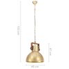 vidaXL Lampe suspendue industrielle 25 W Laiton Rond 40 cm E27