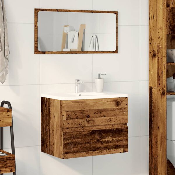 vidaXL Armoire de salle de bain vieux bois bois d'ing&eacute;nierie