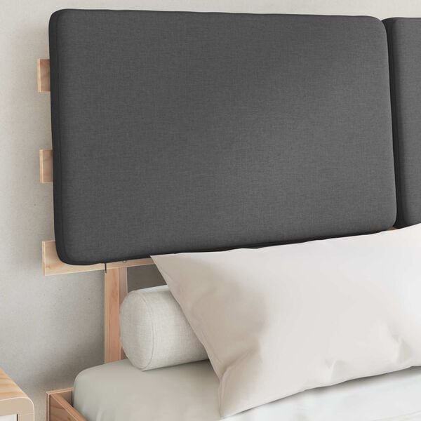 vidaXL Cadre de lit avec t&ecirc;te de lit rembourr&eacute;e Gris fonc&eacute;