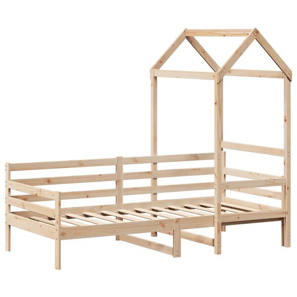 vidaXL Lit de jour avec toit sans matelas 90x190 cm bois massif