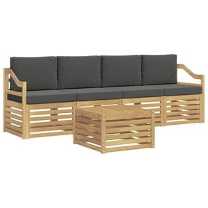 vidaXL Ensemble de canap&eacute;s d'ext&eacute;rieur 5 pc Blanc et anthracite