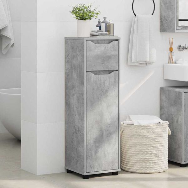vidaXL Cabinet de salle de bain Gris b&eacute;ton 30,5 x 30 x 101 cm
