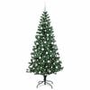 vidaXL Sapin de No&euml;l artificiel pr&eacute;-&eacute;clair&eacute; Vert 210 cm PVC et m&eacute;tal