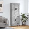 vidaXL Buffet haut Gris béton 69,5x34x180 cm Bois d'ingénierie