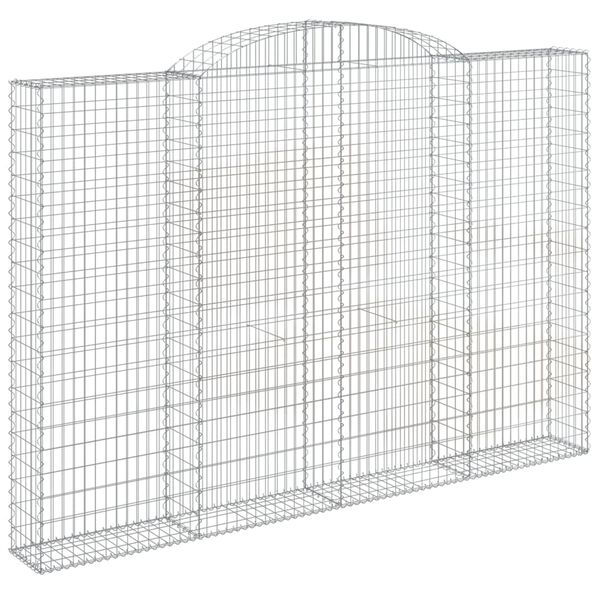vidaXL Paniers &agrave; gabions arqu&eacute;s 4 pcs 300x30x200/220 cm fer galvanis&eacute;