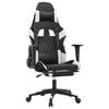 vidaXL Chaise de jeu de massage avec repose-pied Noir&Blanc Similicuir