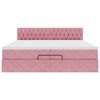 vidaXL Cadre de lit ottoman avec matelas rose 200x200 cm velours