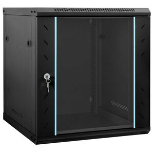 vidaXL Armoire réseau avec stockage Noir 60 x 45 x 65 cm Acier