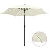 vidaXL Parasol de jardin et lumi&egrave;res LED m&acirc;t en aluminium blanc sable
