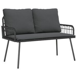 vidaXL Banc de jardin avec coussin Gris 114 x 64 x 78cm Métal