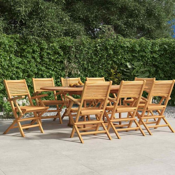 vidaXL Chaises de jardin pliantes lot de 8 55x62x90cm bois massif teck