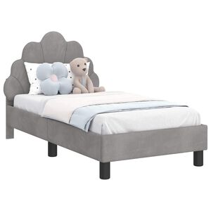 vidaXL Cadre de lit pour tout-petit avec tête de lit Gris clair
