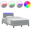 vidaXL Lit &agrave; ressorts avec matelas Gris clair 120 x 200 cm tissu