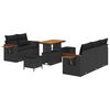 vidaXL Ensemble de canap&eacute; de jardin 8 pcs Noir polyrotin