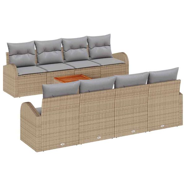 vidaXL Ensemble de canapé de jardin 9 pcs beige et gris clair