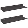 vidaXL &Eacute;tag&egrave;re Murale avec &eacute;tag&egrave;re 2 pcs Noir 80 x 9 x 2.5 cm