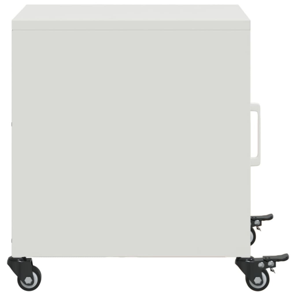 vidaXL Table de chevet blanc 36x39x43,5 cm acier