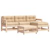 vidaXL Salon de jardin 5 pcs avec coussins bois massif