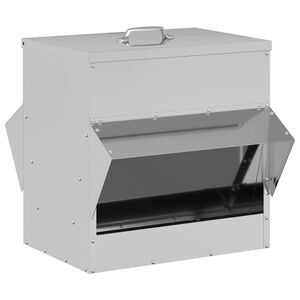 vidaXL Mangeoire pour poules Argent&eacute; 40,5 x 45 x 41 cm 20 kg
