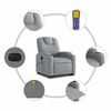 vidaXL Fauteuil inclinable de massage &eacute;lectrique Gris clair Tissu