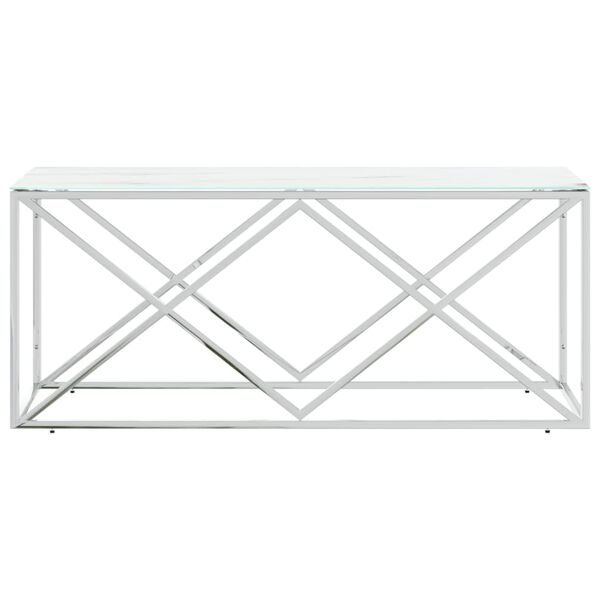 vidaXL Table basse 110x45x45 cm acier inoxydable et verre