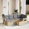 vidaXL Salon de jardin avec coussins 7pcs m&eacute;lange beige r&eacute;sine tress&eacute;e