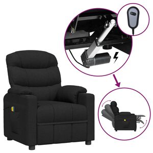 vidaXL Fauteuil &eacute;lectrique de massage Noir Tissu