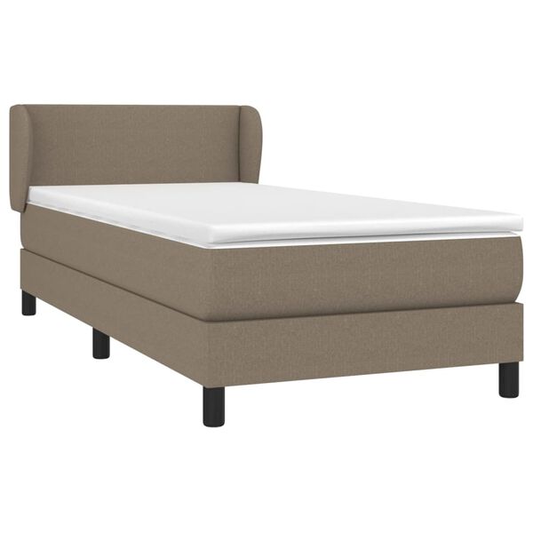 vidaXL Sommier &agrave; lattes de lit avec matelas Taupe 100x200 cm Tissu