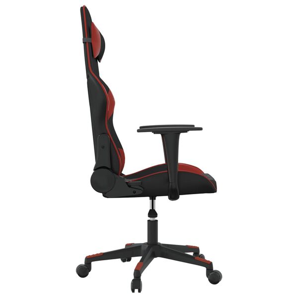 vidaXL Chaise de jeu Noir et rouge bordeaux Similicuir