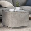 vidaXL Table basse avec lumières LED gris béton 50x50x40 cm
