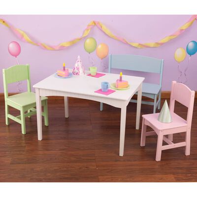 KidKraft Ensemble de table et chaises avec banc pour enfants Pastel