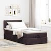 vidaXL Cadre de lit ottoman avec matelas marron fonc&eacute; 90x190 cm tissu