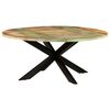 vidaXL Table &agrave; manger ronde 175x75 cm Bois de r&eacute;cup&eacute;ration massif