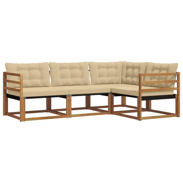 vidaXL Ensemble de canap&eacute;s d'ext&eacute;rieur 4 pcs Naturel et Beige
