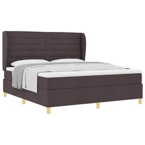 vidaXL Lit &agrave; ressorts avec matelas gris fonc&eacute; 90x190 cm Marron fonc&eacute;
